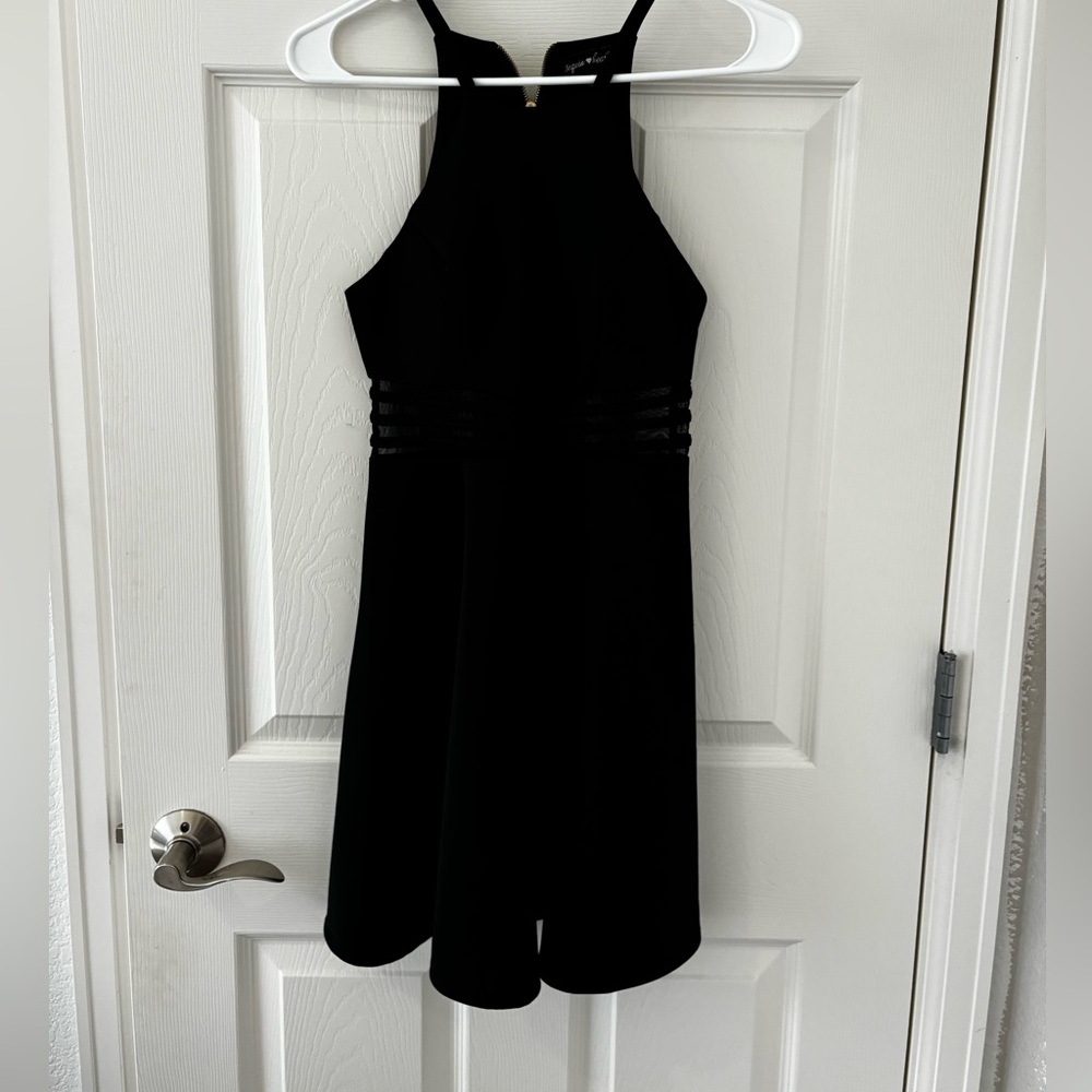 Black halter top homecoming dress